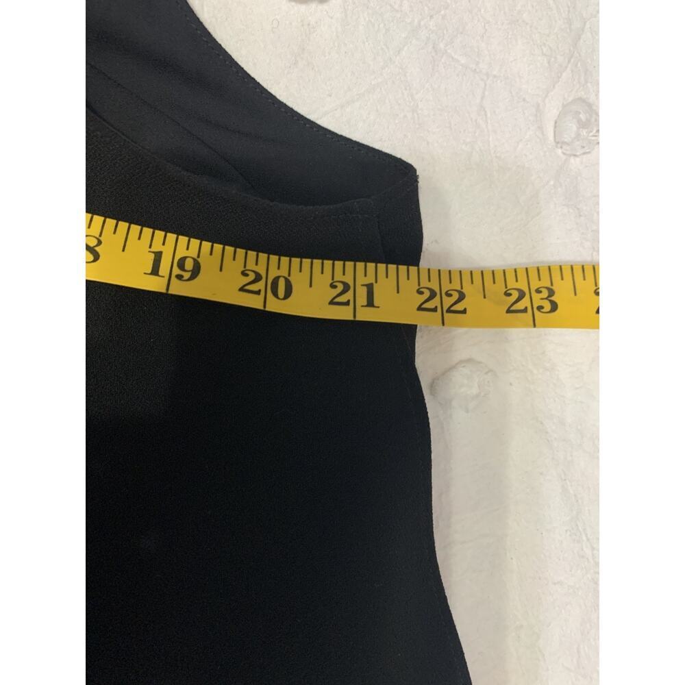 Lauren Ralph Lauren Sleeveless Midi Black Ruffle Dress Size 16 LBD Church - Picture 4 of 7